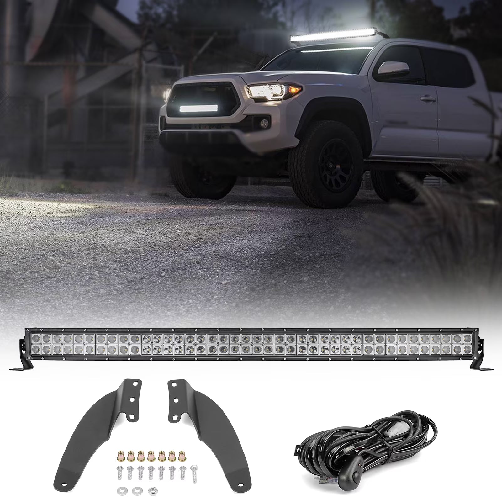 42" Curved LED Light Bar with Roof Mount Brackets and Wire Kit G62978