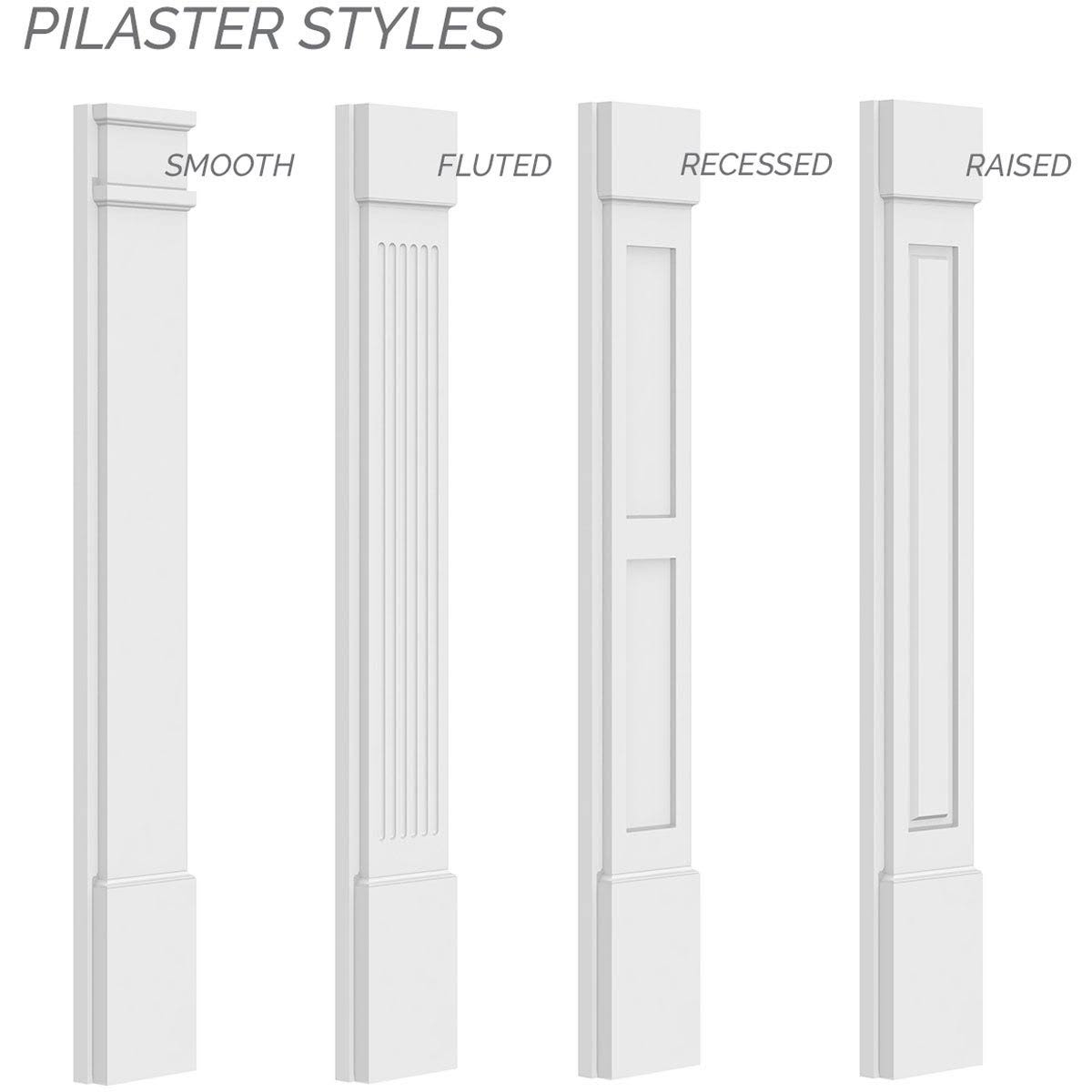 12x22W x 102x22H x 2x22P Flat Panel PVC Pilaster (Pair) O409128