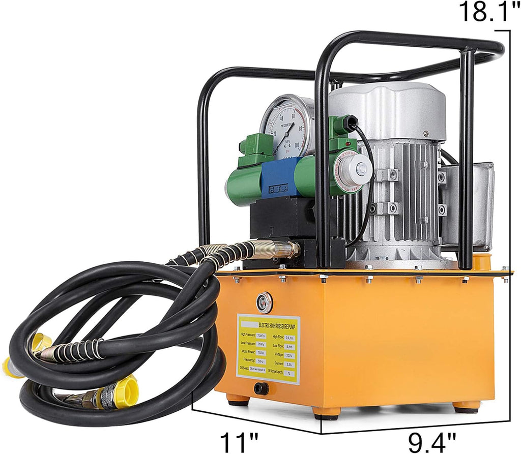 Hydraulic Electric Pump 750W Double Acting 110V 7L Solenoid Pedal Hydraulic Power Pack W473634