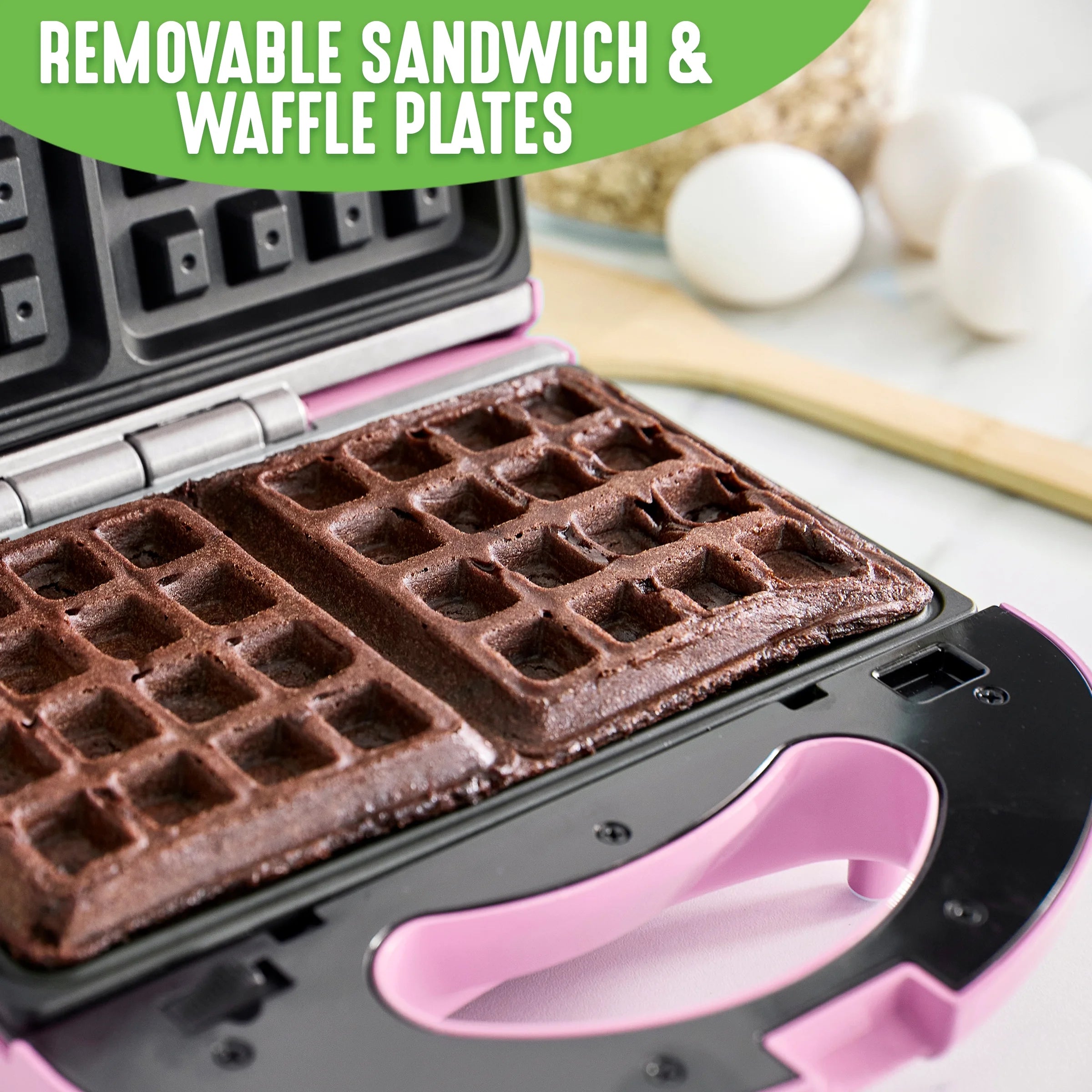 Pink Sandwich and Waffle Maker C715136