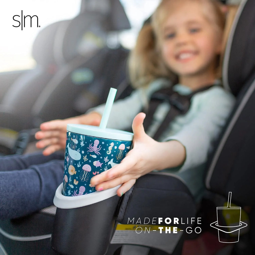 12oz Insulated Stainless Steel Kids Tumbler with Lid and Straw M486