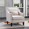 Beige 100% Linen Armchair Z158894