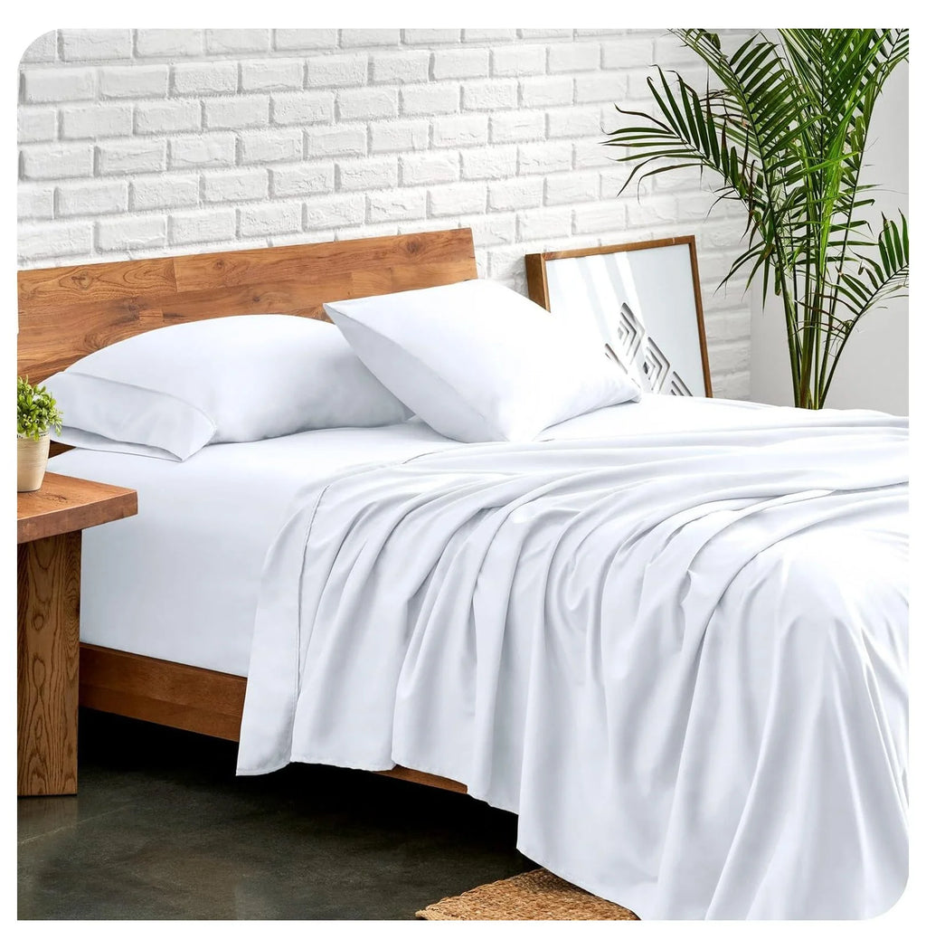Queen 4 Piece Microfiber Bed Sheet Set with Pillowcases D712