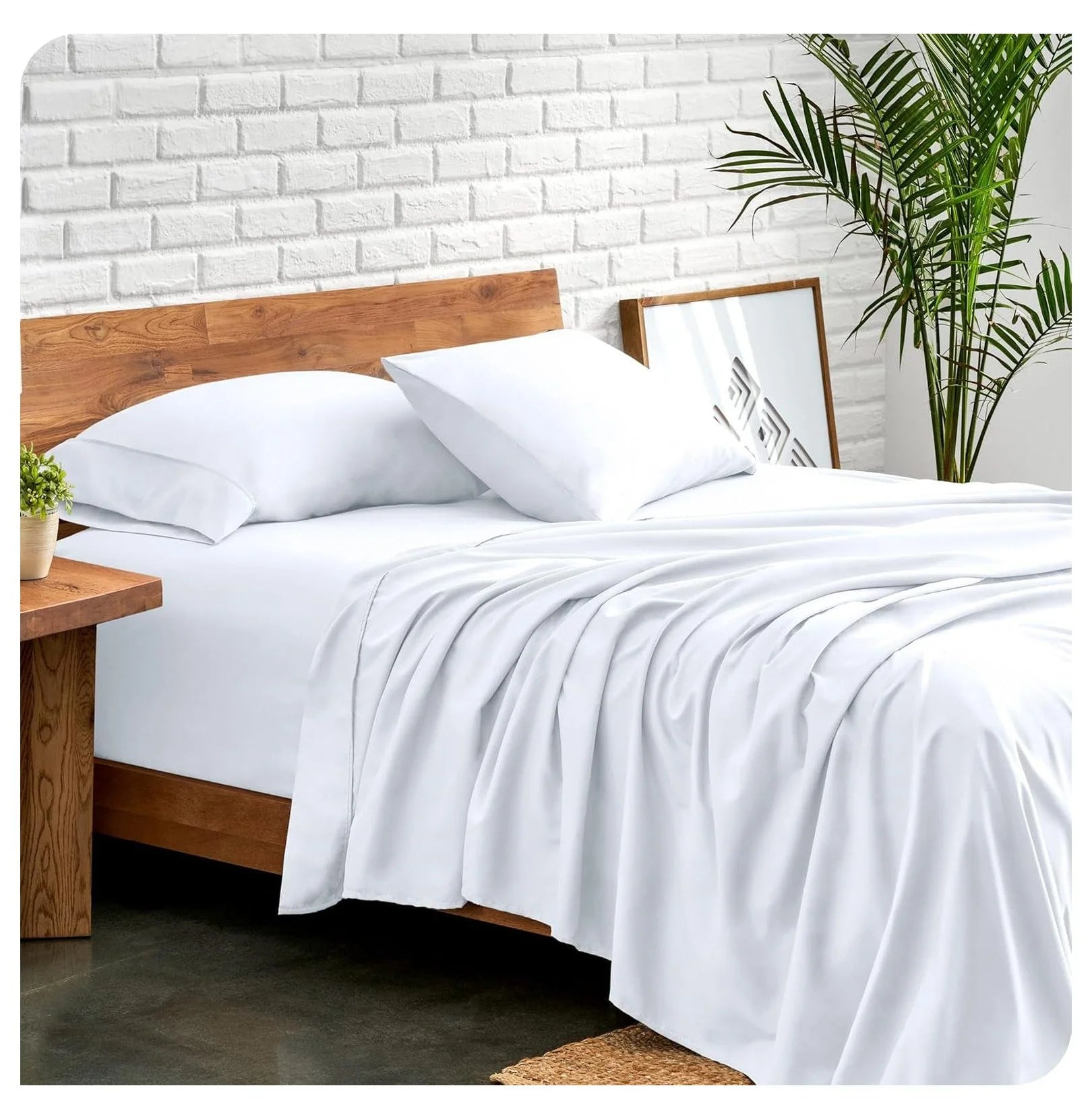 Queen 4 Piece Microfiber Bed Sheet Set with Pillowcases D712