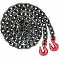 Grade 80 Black Binder Safety Chain with Grab Hooks, 3/8 x 20', 7100 lbs U3740