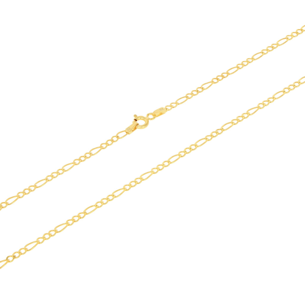 10k Yellow Gold Solid Figaro Chain Link Pendant Necklace 16" - 24" J67938
