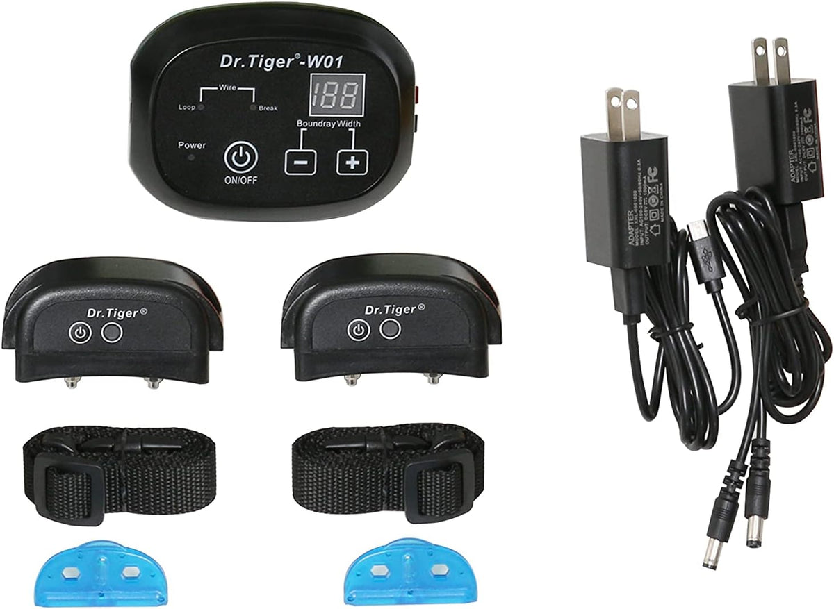 Black Wireless Pet Barrier with 2 Receiver Collars T5336