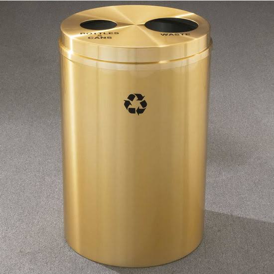 Satin Black Finish Recycling Receptacle U86910