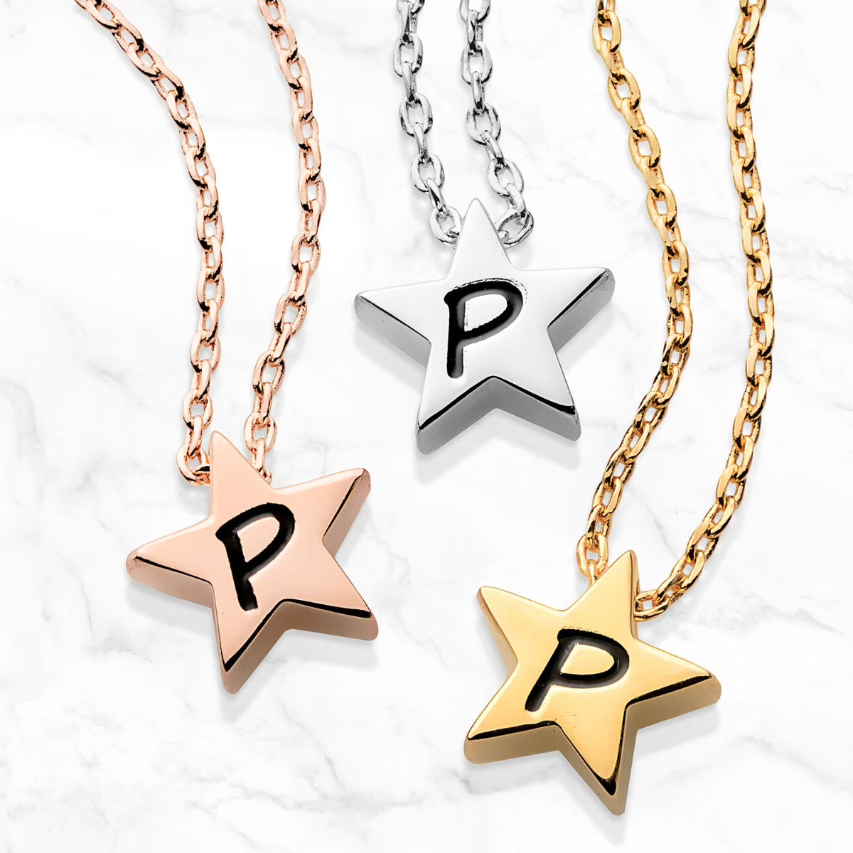 Dainty Star Initial Necklace B169948