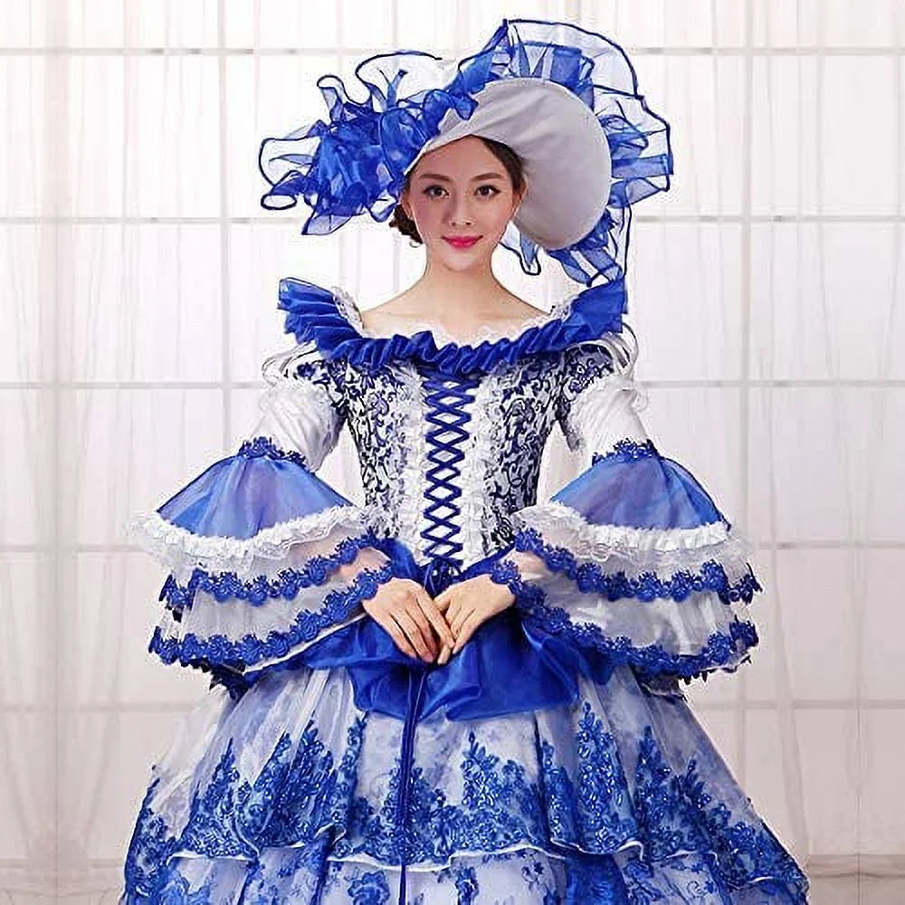 Rococo Baroque Marie Antoinette Dresses 18th Century Renaissance Costumes Historical Period Dress Ball Gown A342