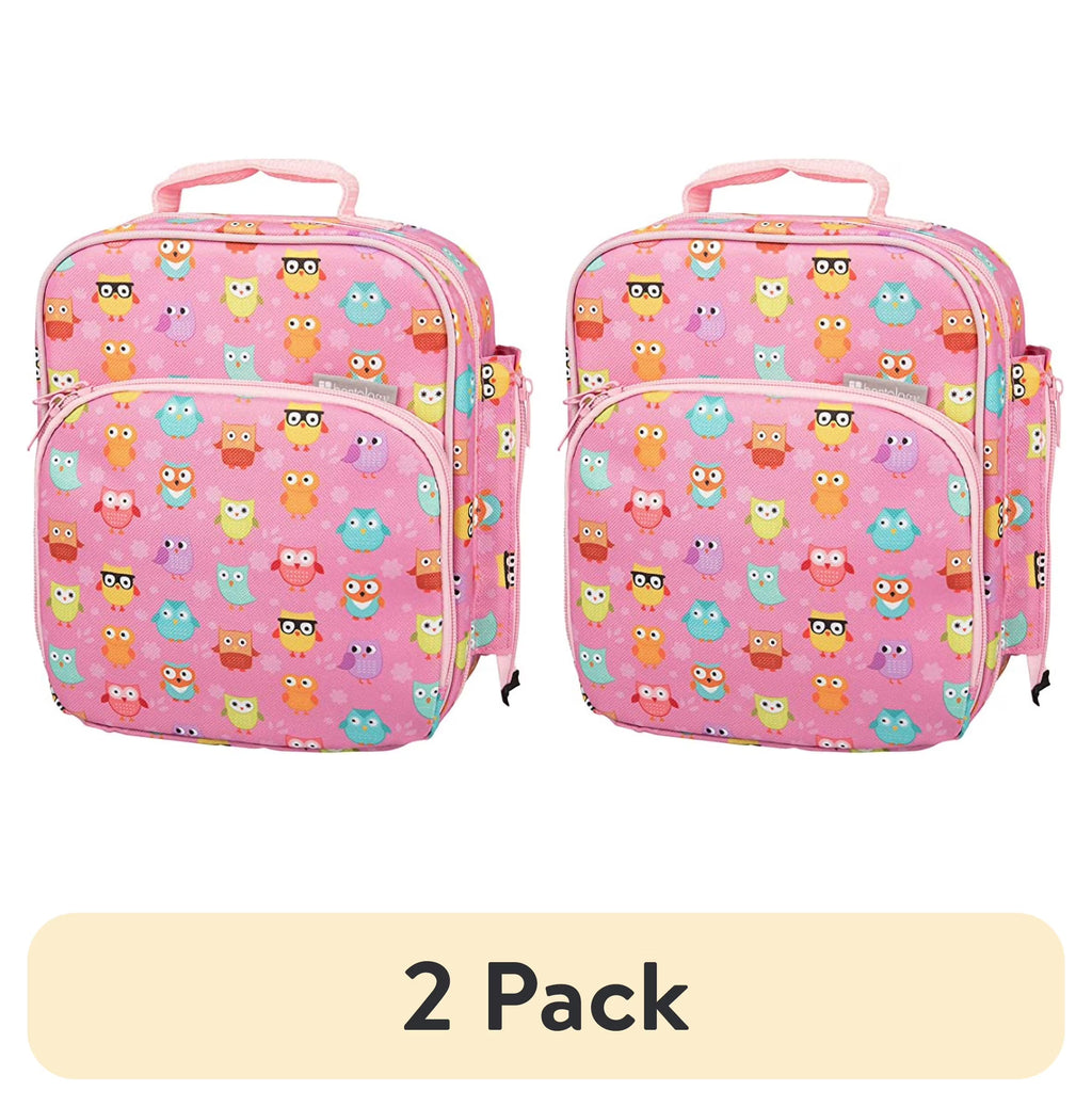 (2 pack) Insulated Lunch Box Tote with Snack Pocket and Water Bottle Holder R16234