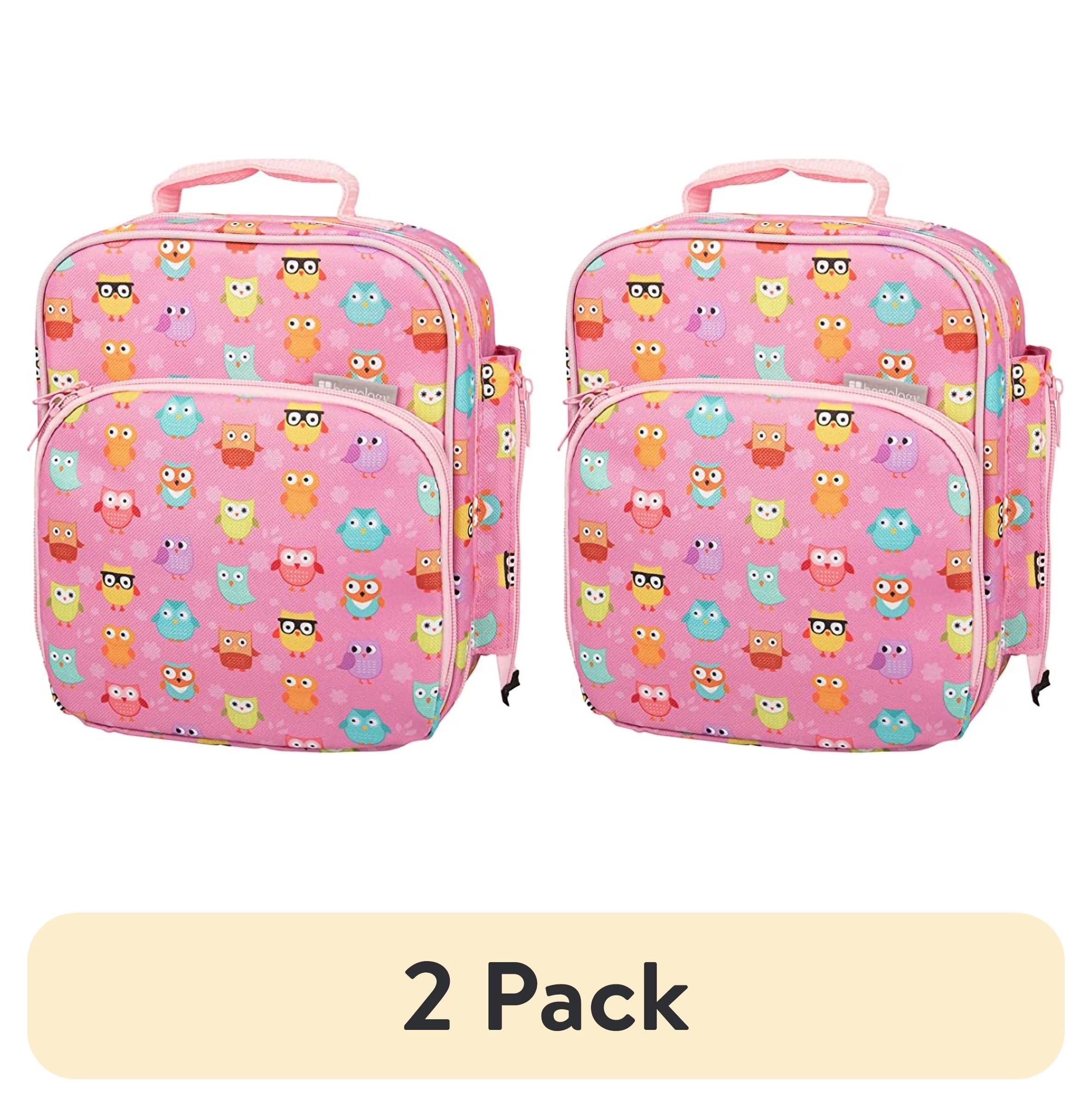 (2 pack) Insulated Lunch Box Tote with Snack Pocket and Water Bottle Holder R16234