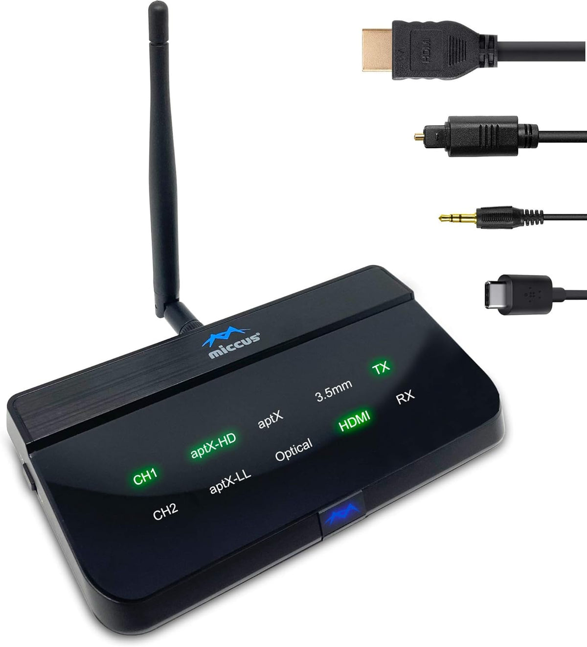 Bluetooth Audio Transmitter Receiver for TV PC Stereo, aptX Low Latency Wireless Adapter, Optical RCA 3.5mm S606572