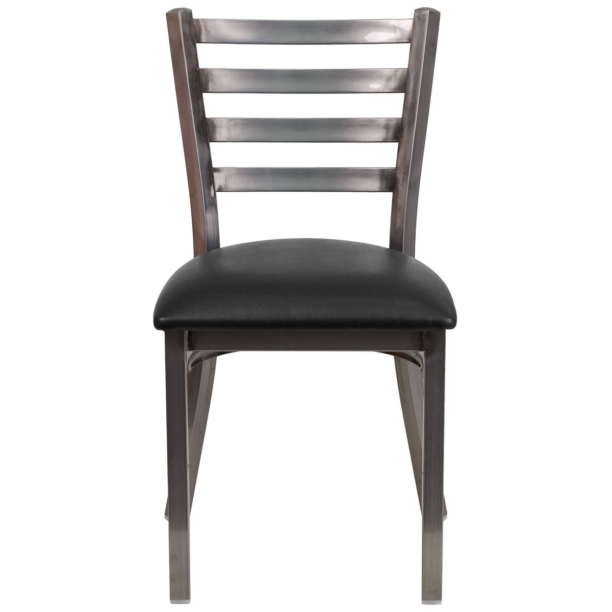 Black Vinyl Seat Metal Restaurant Chair S398783