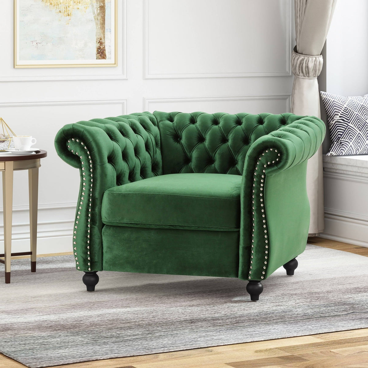Dark Gray Velvet Club Chair C4521