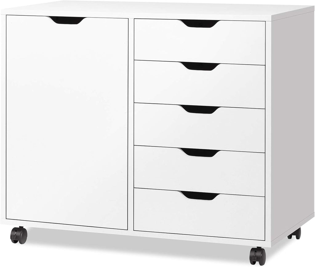 5-Drawer Wood Dresser Chest with Door T35542