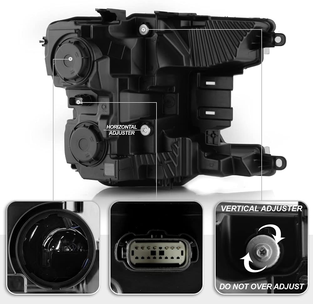 Halogen Chrome Amber LED Projector Headlights U8688