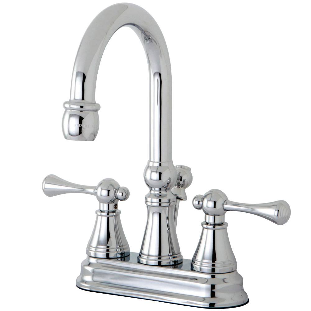 Chrome Centerset Lavatory Faucet with Metal Handle Z938353