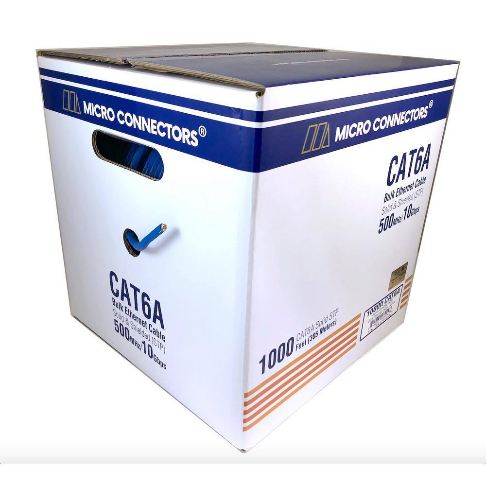 Solid Shielded Cat6a Bulk Ethernet Cable - Blue O346053