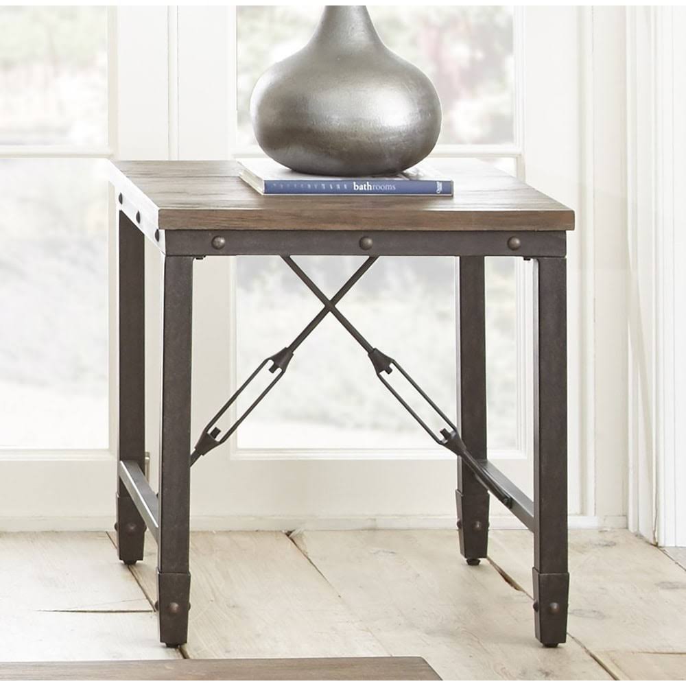 Brown Industrial End Table Z591