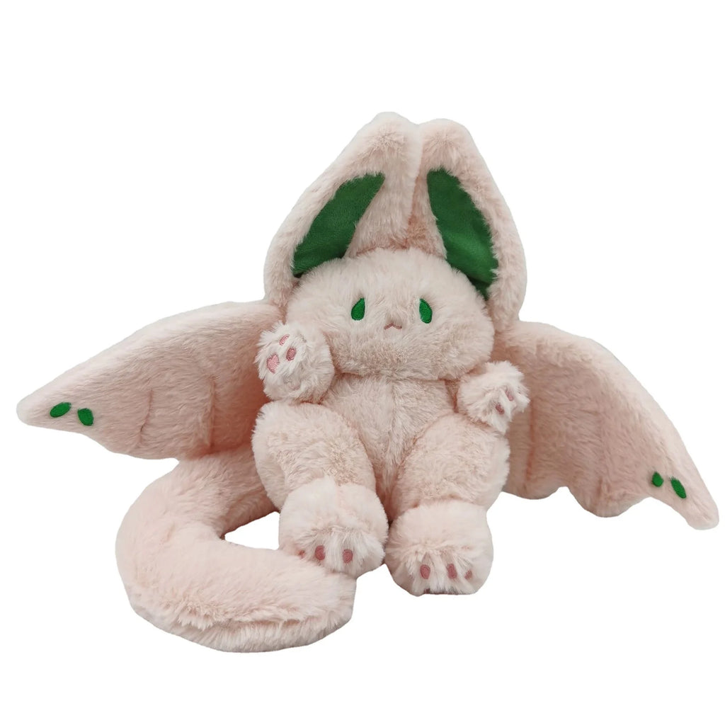 Pink Bat Rabbit Plush Toy with Wings Long Tail Stuffed Animal Pillow Doll K194