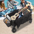 Black Collapsible Outdoor Utility Wagon with Cooler Bag O734670