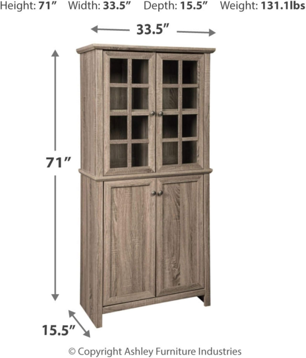 Rustic Farmhouse Accent Cabinet with Adjustable Shelves, Gray W512