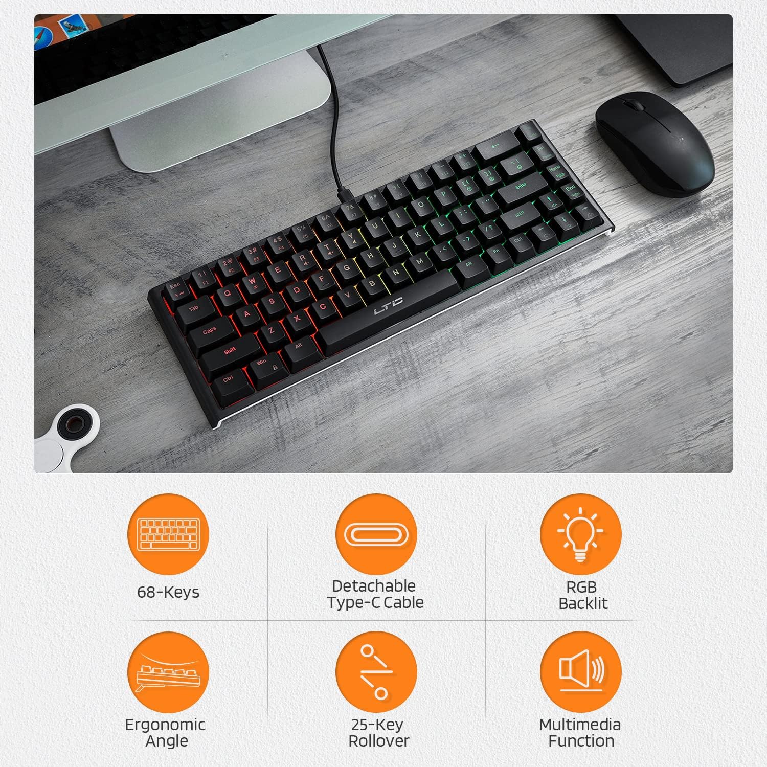 Black 68 Keys Membrane Keyboard, Pack of 2 J277