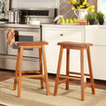 Oak Saddle Back Stool, 2 pack Y213900