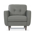 Pesto Green Genuine Leather Tufted Arm Chair A2607