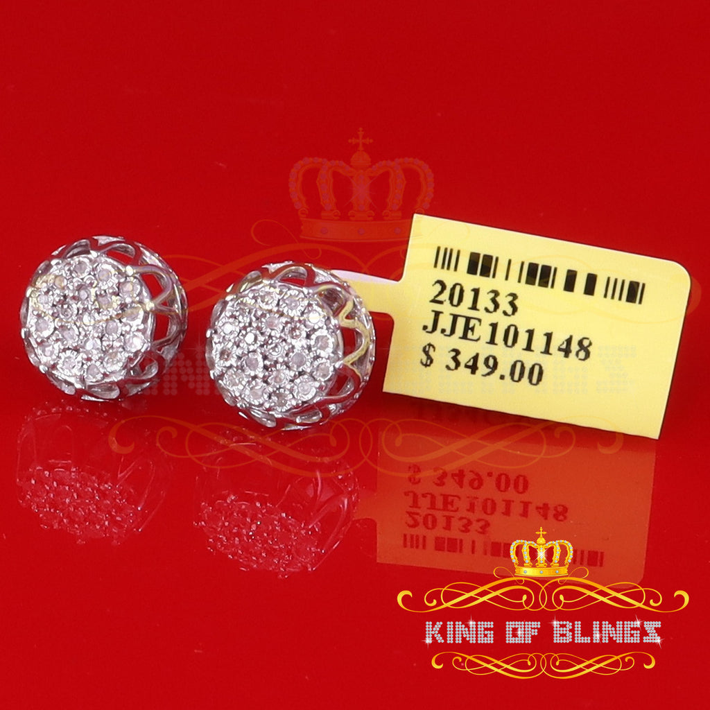 0.07ct Diamond 925 Sterling Silver Stud Round Earrings Q140