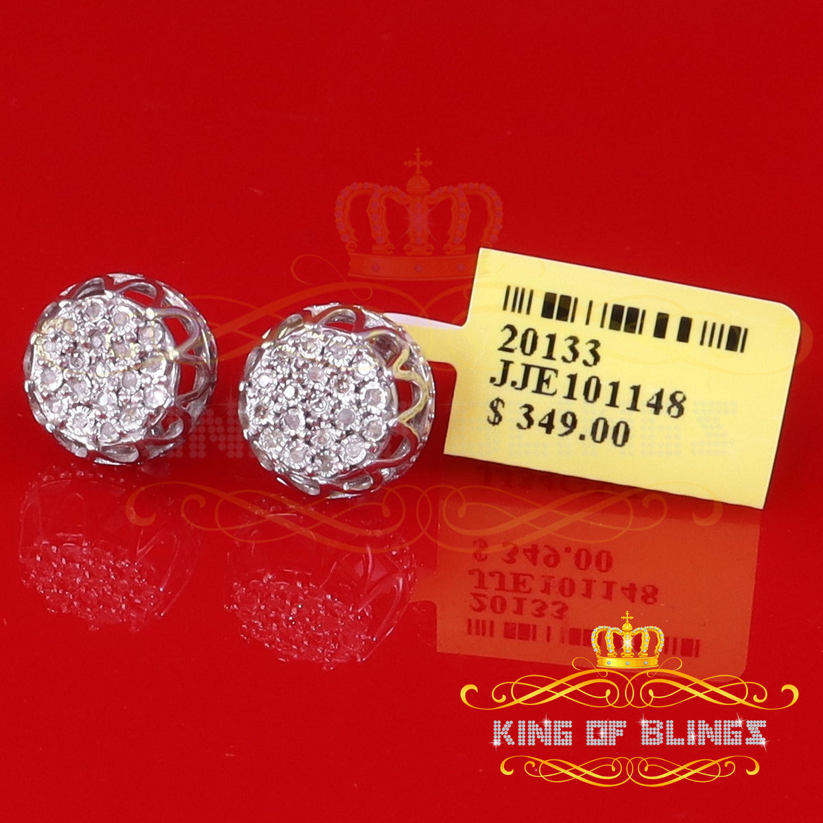 0.07ct Diamond 925 Sterling Silver Stud Round Earrings Q140