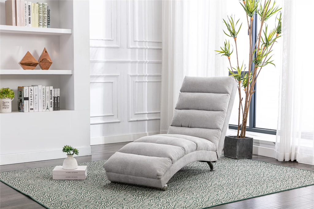 LIGHT GREY Upholstered Recliner Sofa Bed R395