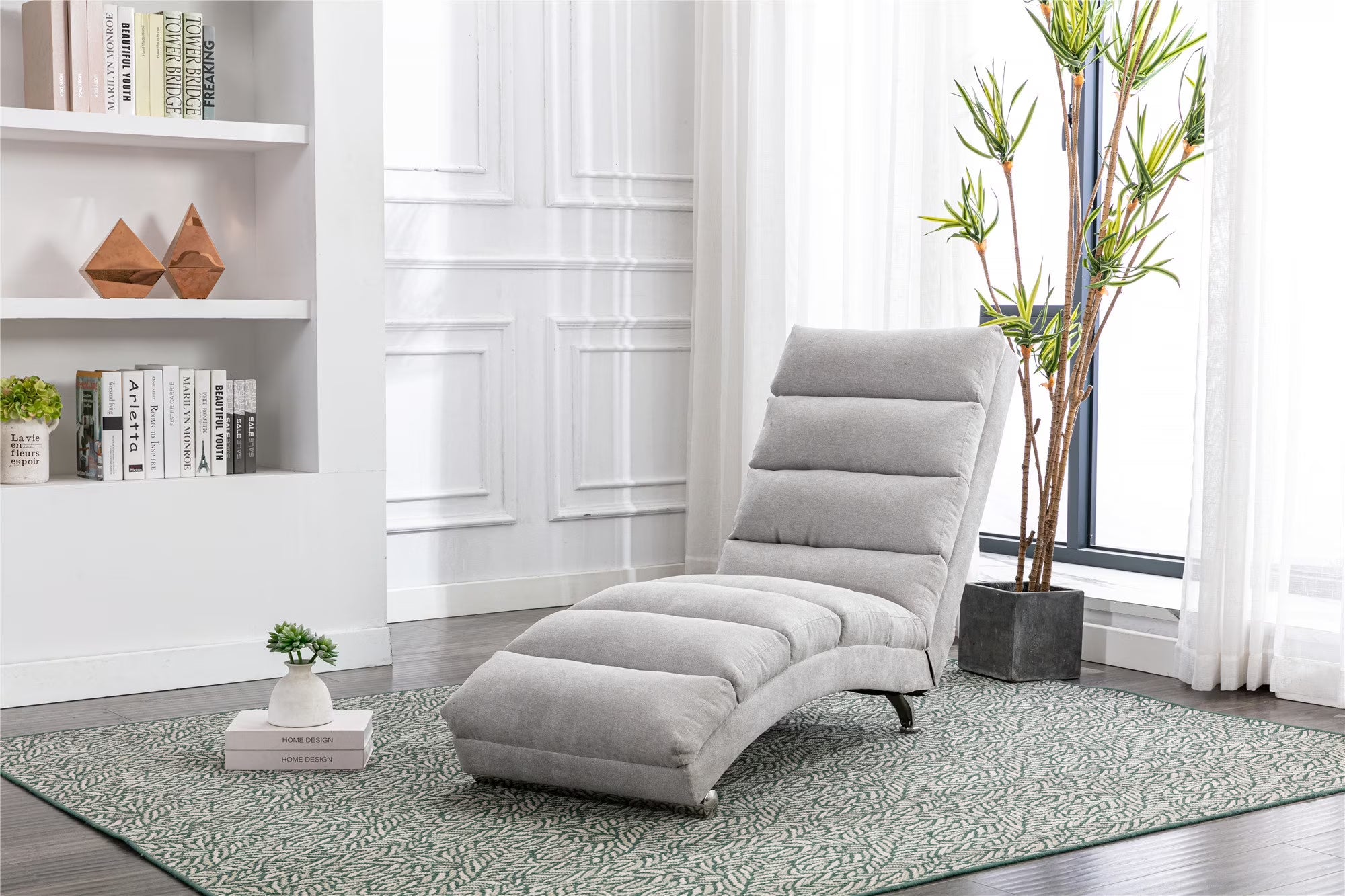 LIGHT GREY Upholstered Recliner Sofa Bed R395