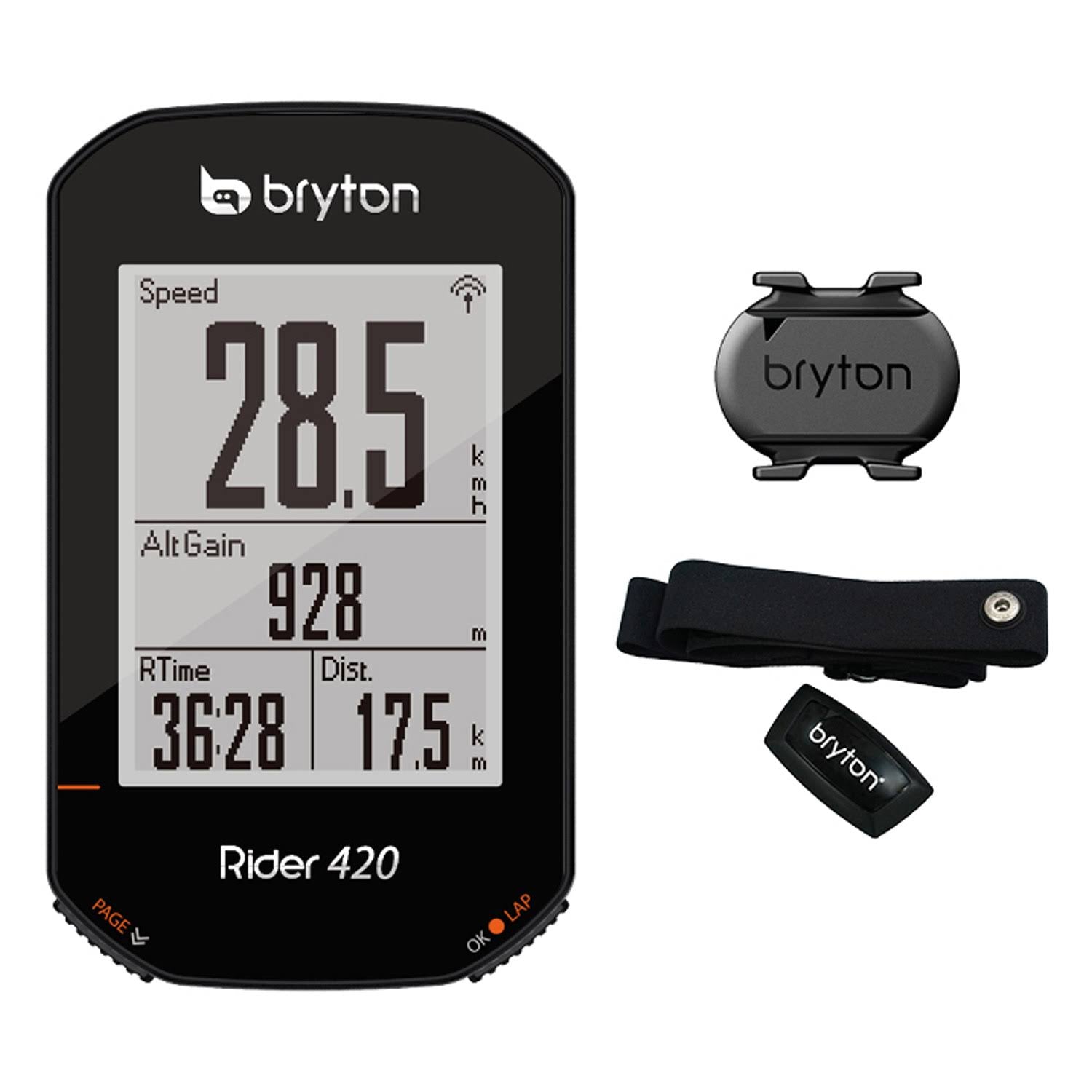 Black GPS Cycling Computer with Heart Rate Monitor R958607