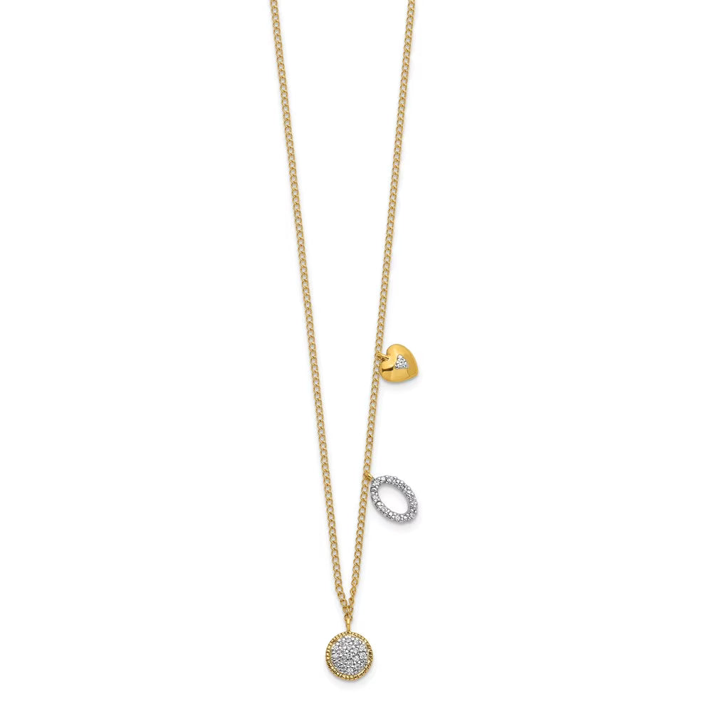 14kt Yellow Gold Diamond Circle Heart Necklace L98704