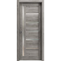 Sliding French Pocket Door 18 x 80 inches with Frosted Glass Solid Wood Interior Door A91248