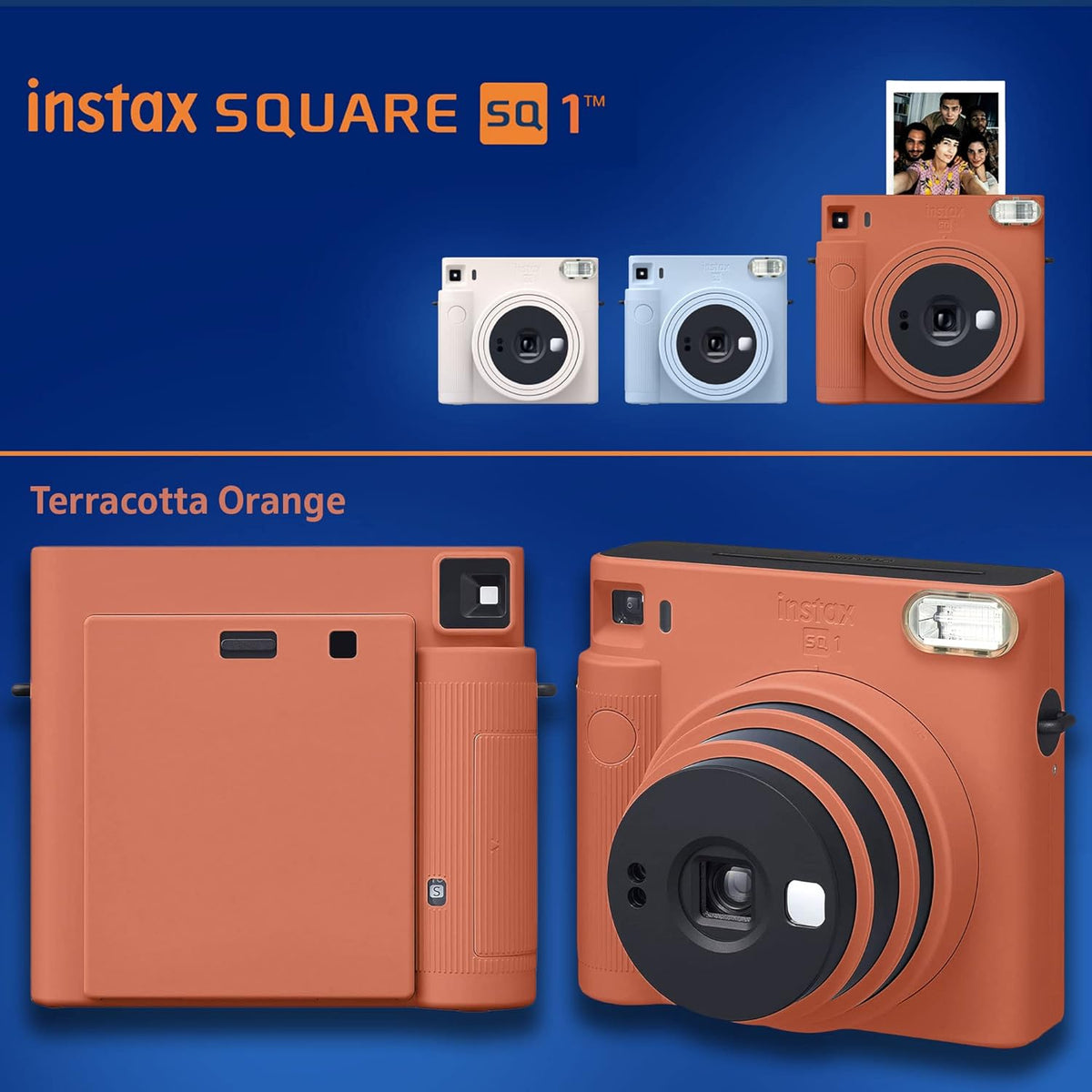 Terracotta Orange Instant Camera + Instant Film + Accessory Bundle A5777