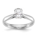 0.50ct CZ Solid 14K White Gold Oval Solitaire Engagement Ring I77103
