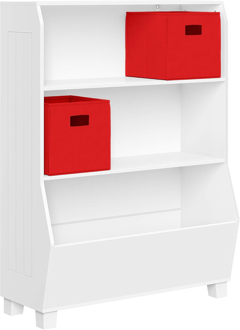 White Bookcase with Toy Organizer Y934892