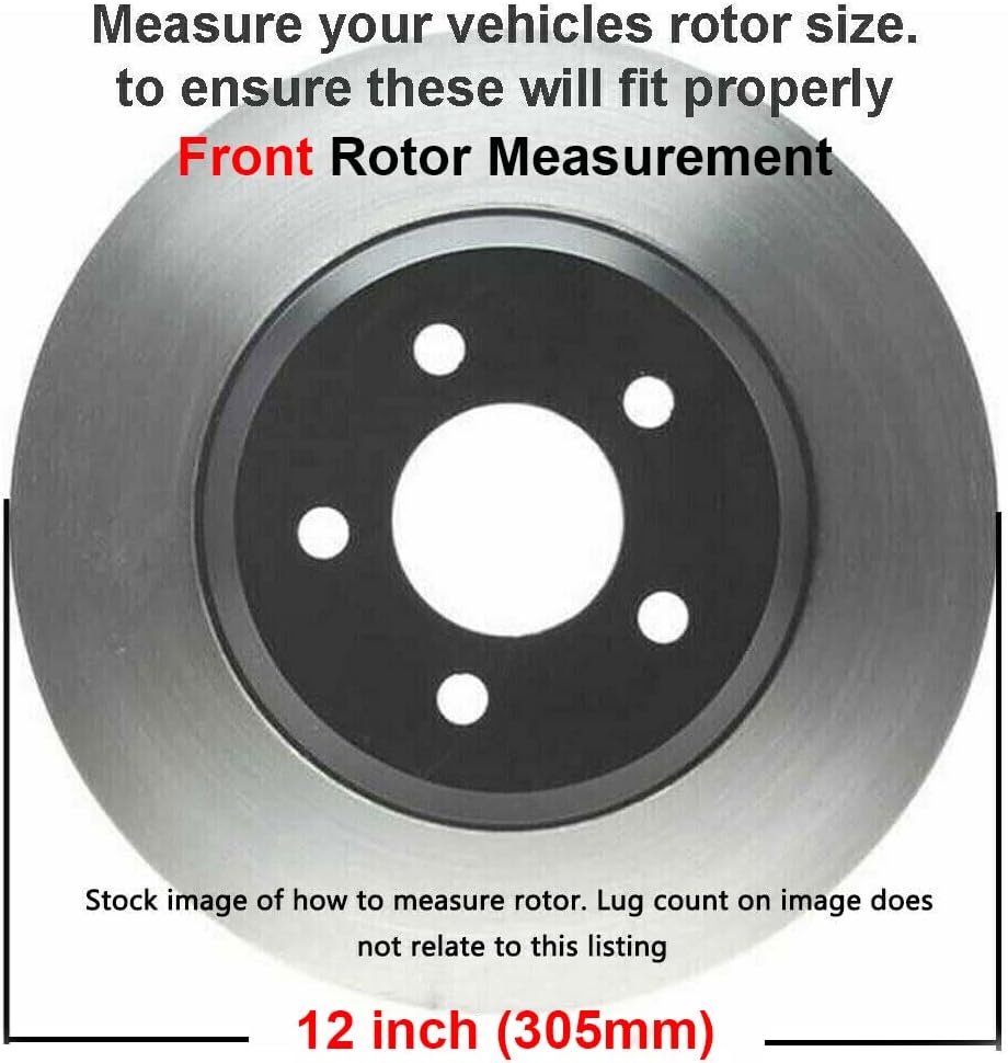 12.01" 6-Lug Front Disc Rotors Brake Pads G74418