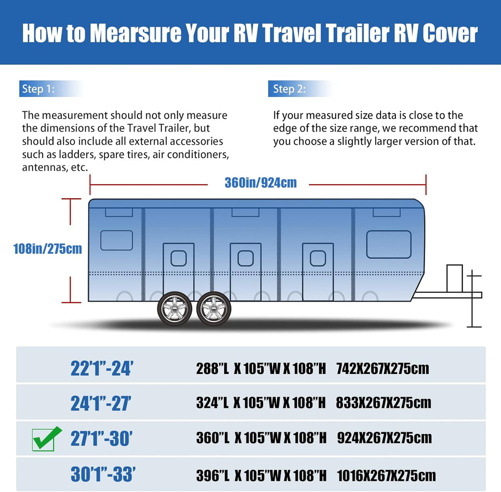 RV Cover 6 Layers Windproof Anti-Scratch UV Resistant (22'1''-24) O629854