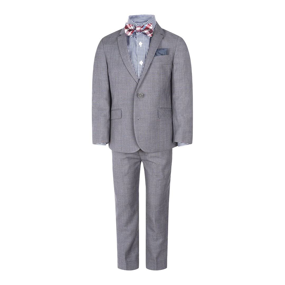 Grey/Blue Yonder Check Two-Piece Boy's Suit K367683