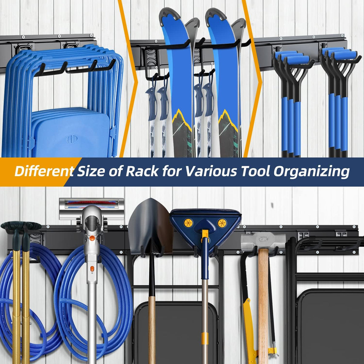 Heavy Duty Steel Wall Mount Tool Storage Rack, Pack of 2 J860804