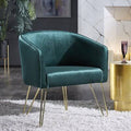 Dark Green Shimmering Velvet Barrel Chair D162
