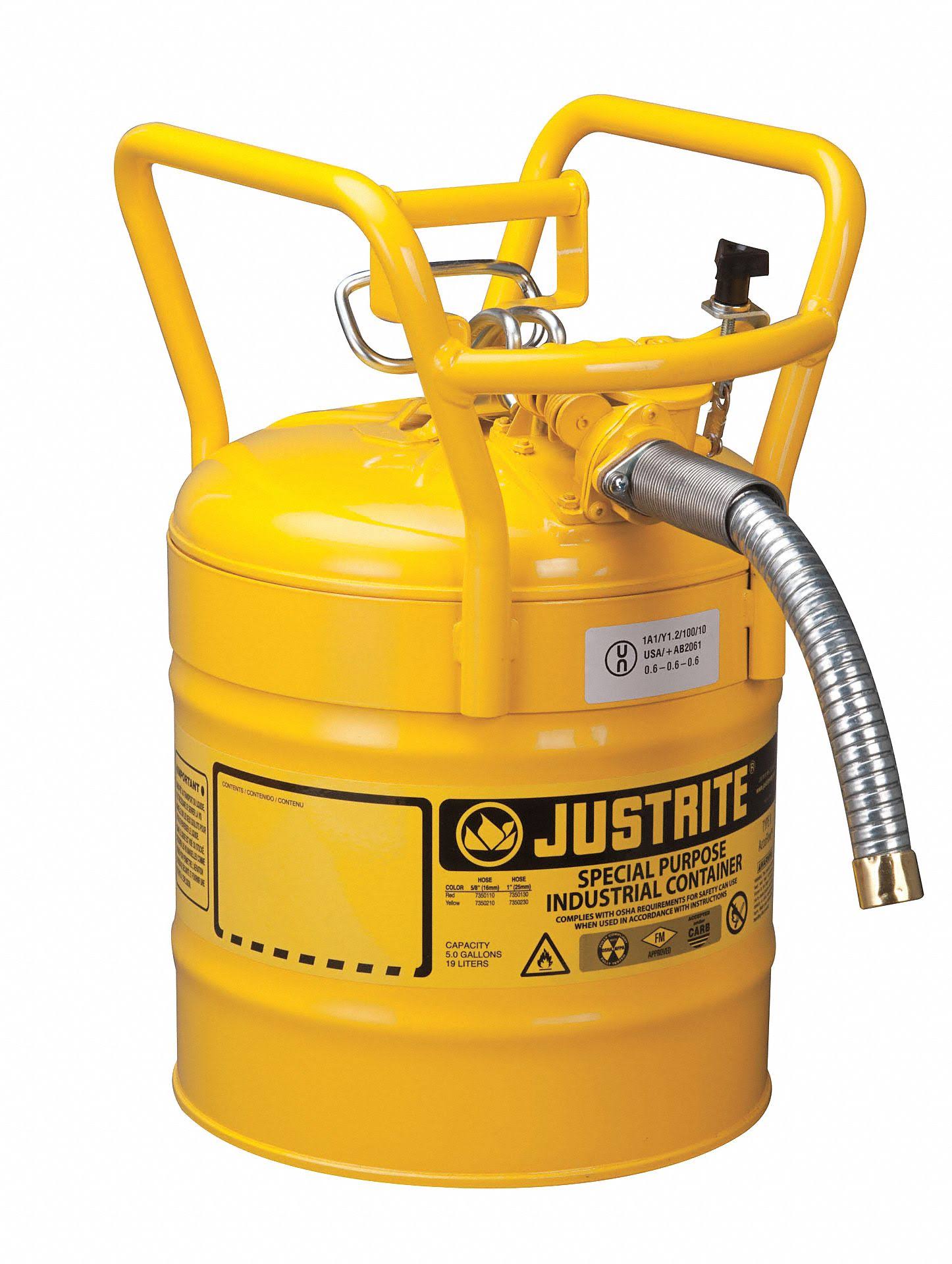 Yellow 5 Gallon Steel Safety Can with Hose P787812