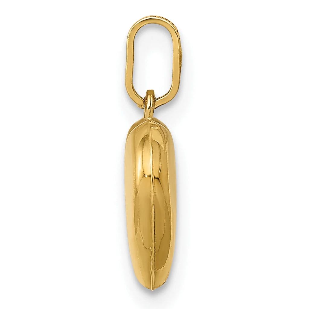 14K Yellow Gold Puffed Heart Charm Pendant N470