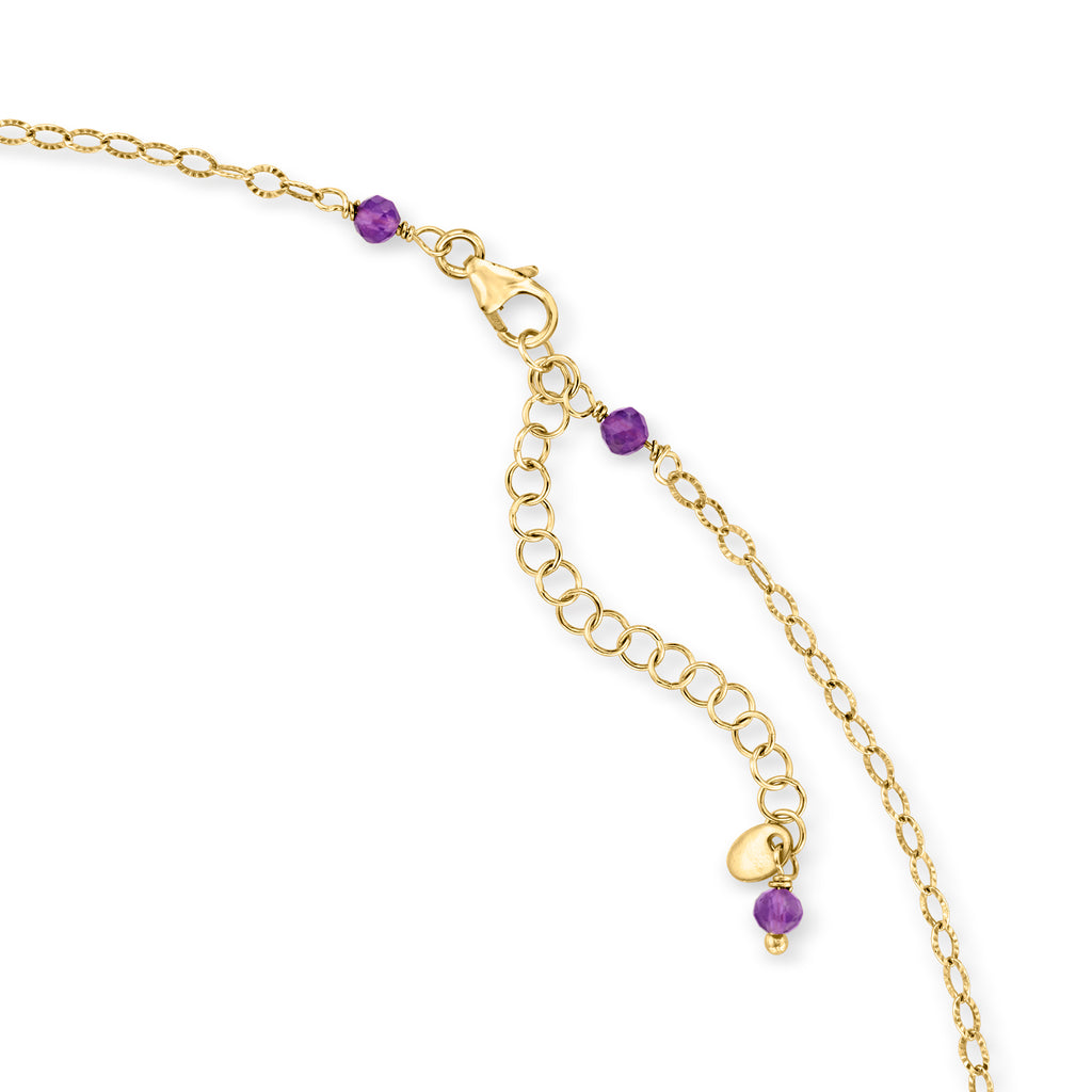 Multi-Gemstone Bead Drop Necklace in 24kt Gold Over Sterling E184552