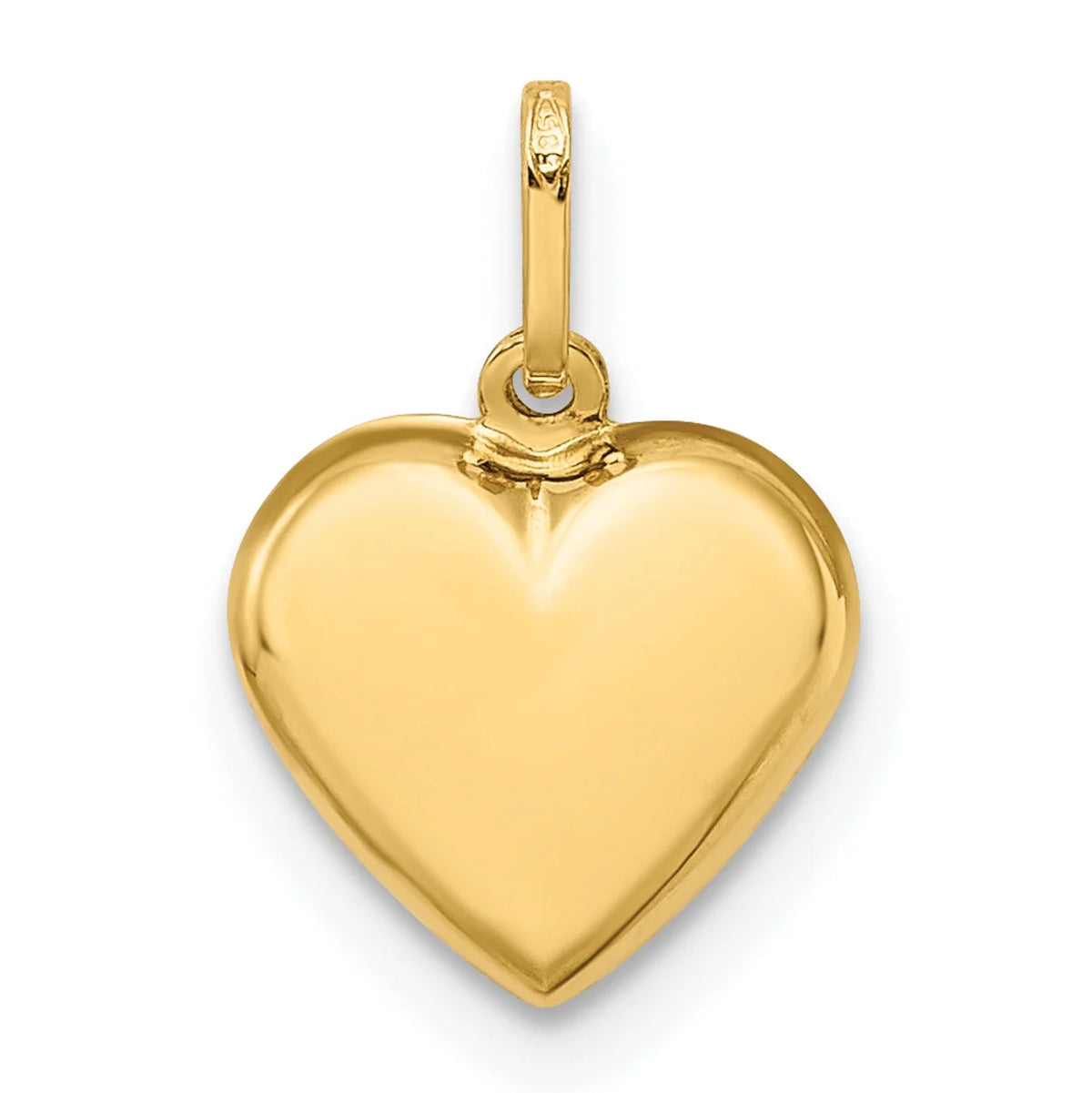 14K Yellow Gold Puffed Heart Charm Pendant N470