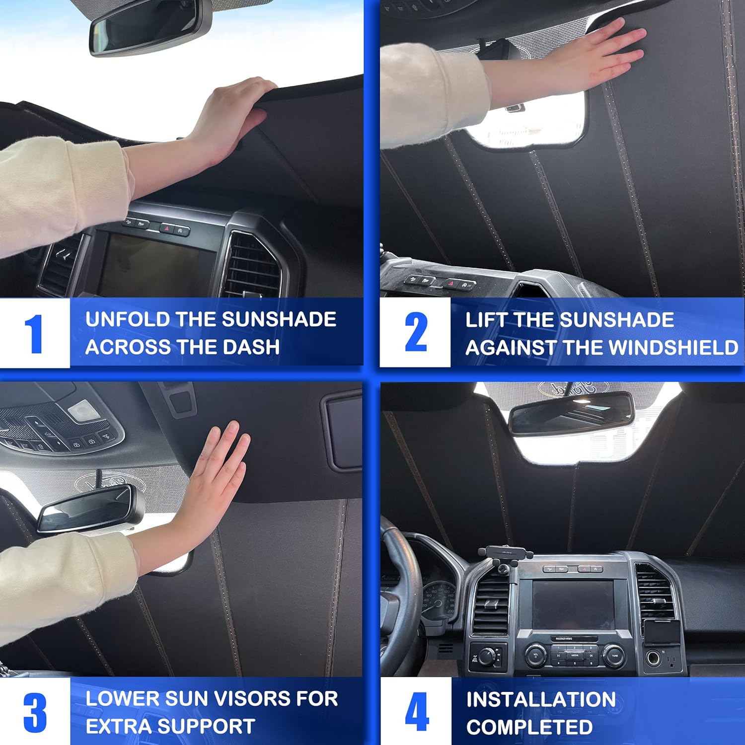 Front Windshield Sun Shade Pack of 2 X839